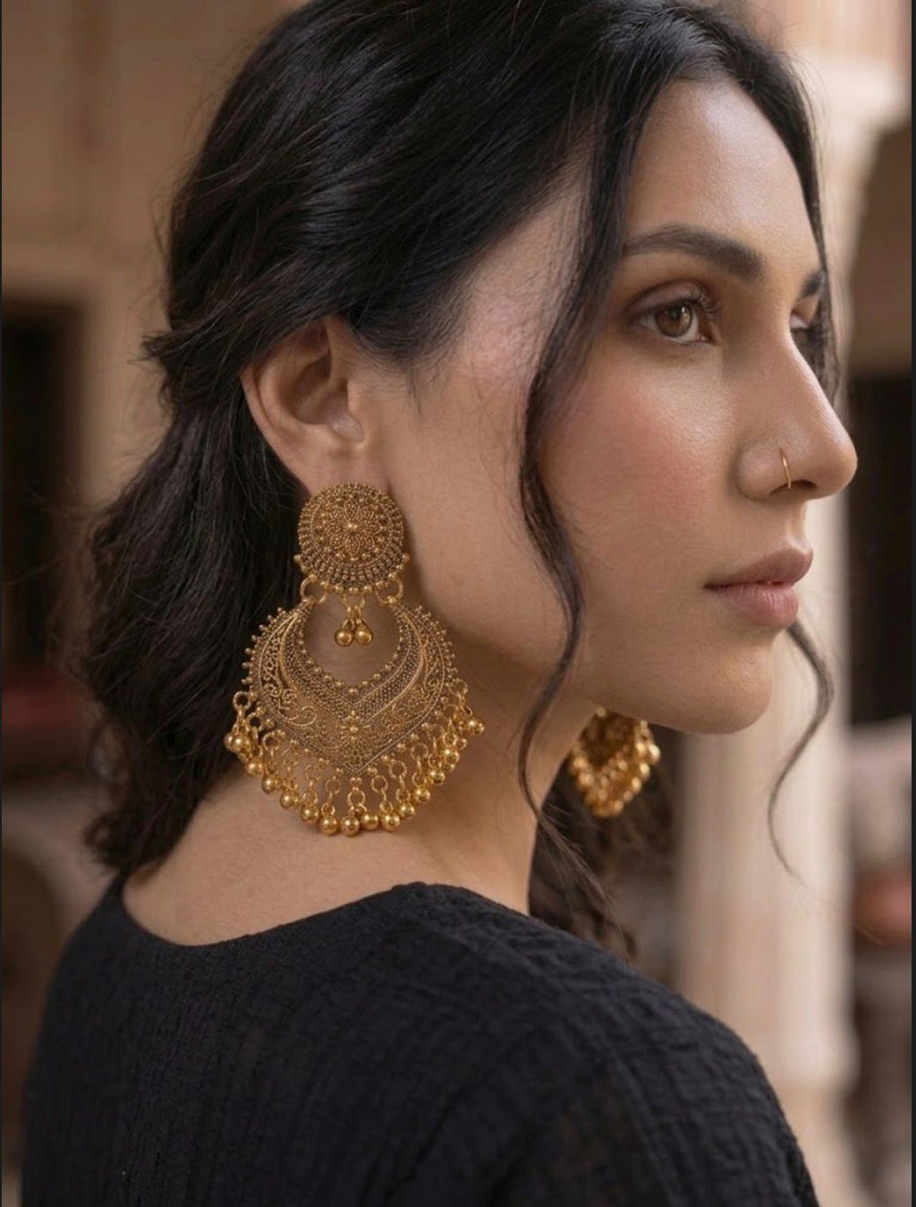 Sunehri chand Earings
